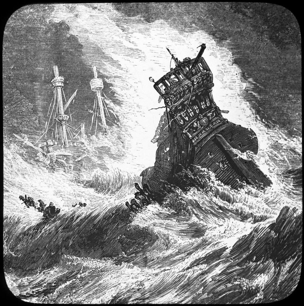 Detail of The Spanish Armada in a tempest by Anonymous