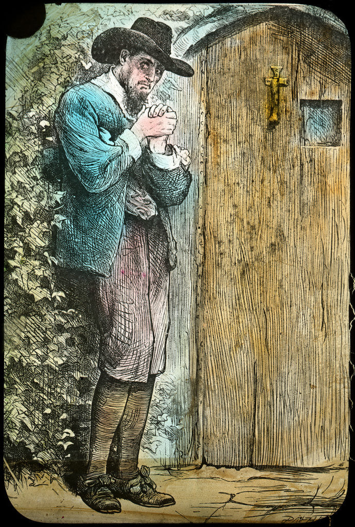 Detail of Mr Fearing at the gate, from The Pilgrim's Progress by Anonymous