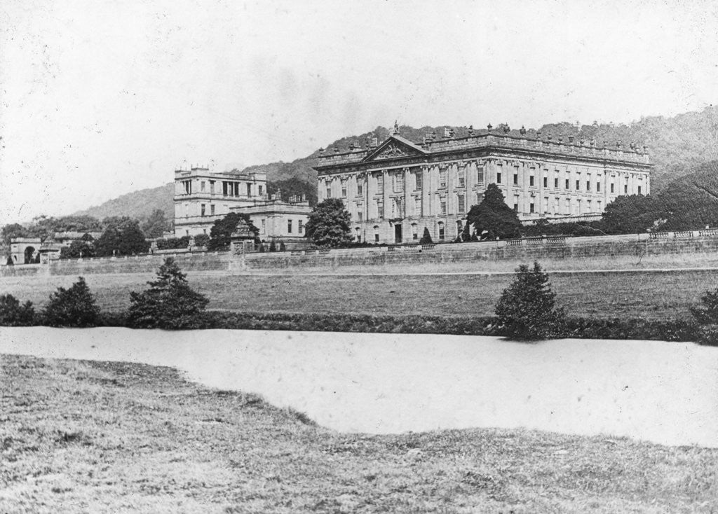 Detail of Chatsworth House from across the River Derwent, Derbyshire by Anonymous