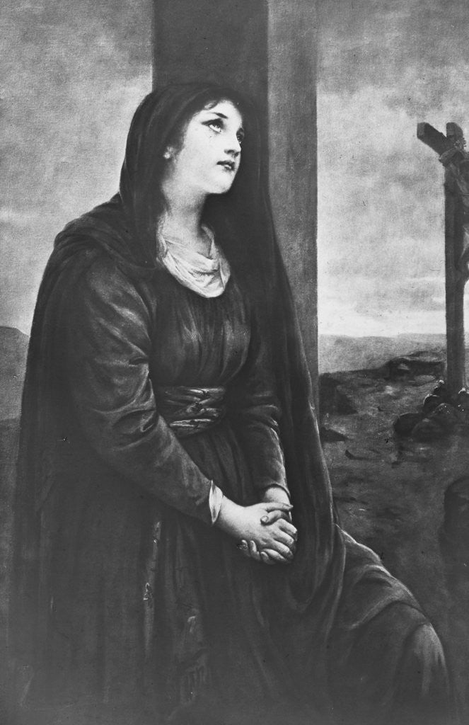 Detail of Mary Magdalene seated below the Cross by Newton & Co