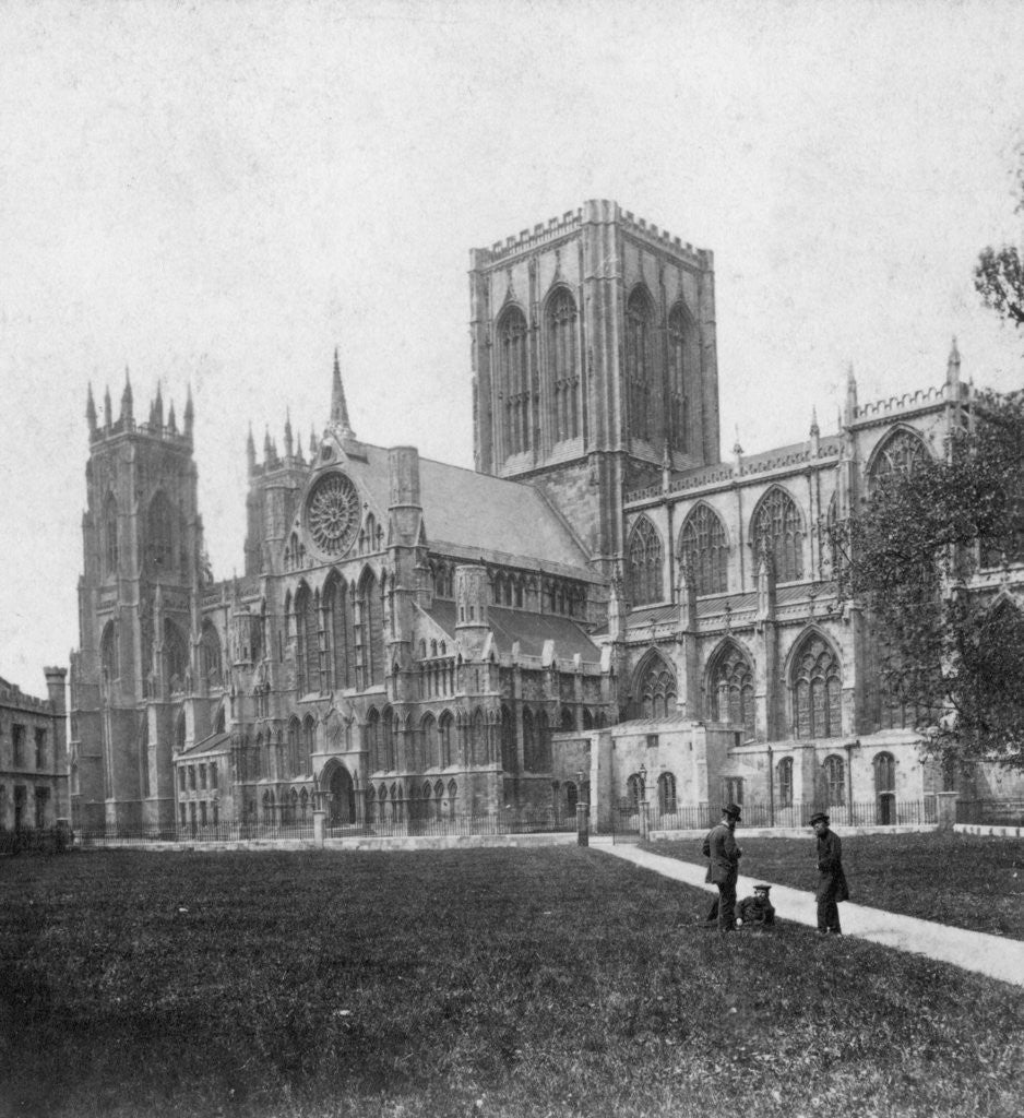 Detail of South-east view of York Minster, Yorkshire by Anonymous