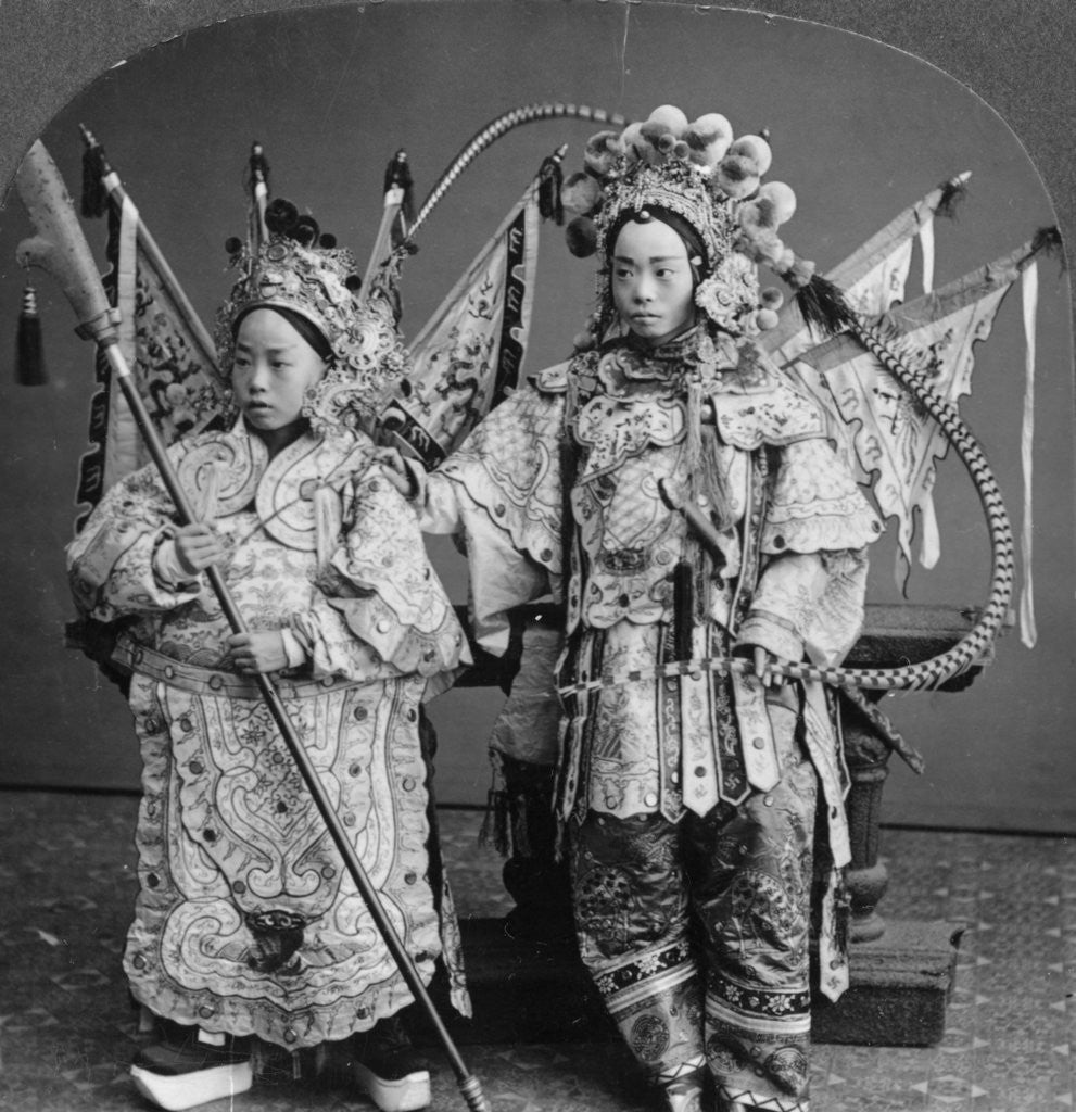 Detail of Chinese bride and bridegroom, Canton, China by Keystone View Company