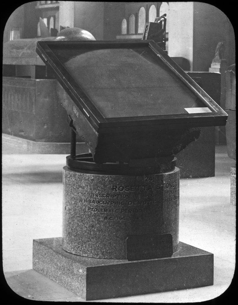 Detail of The Rosetta Stone, British Museum, London by Newton & Co