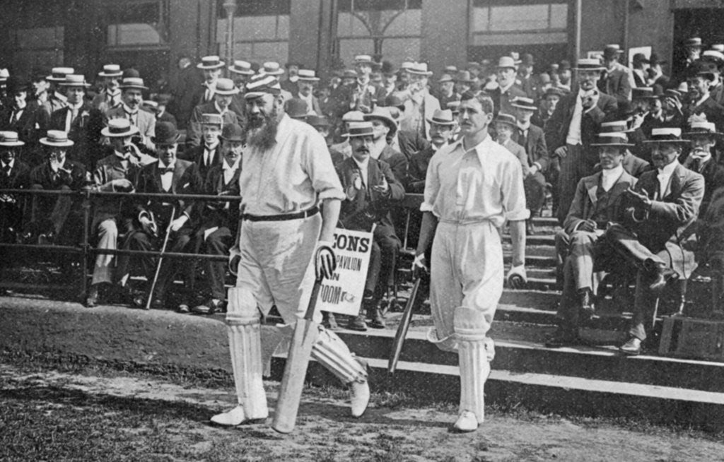 Detail of Dr WG Grace, English cricketer, walking out to bat by WA Rouch