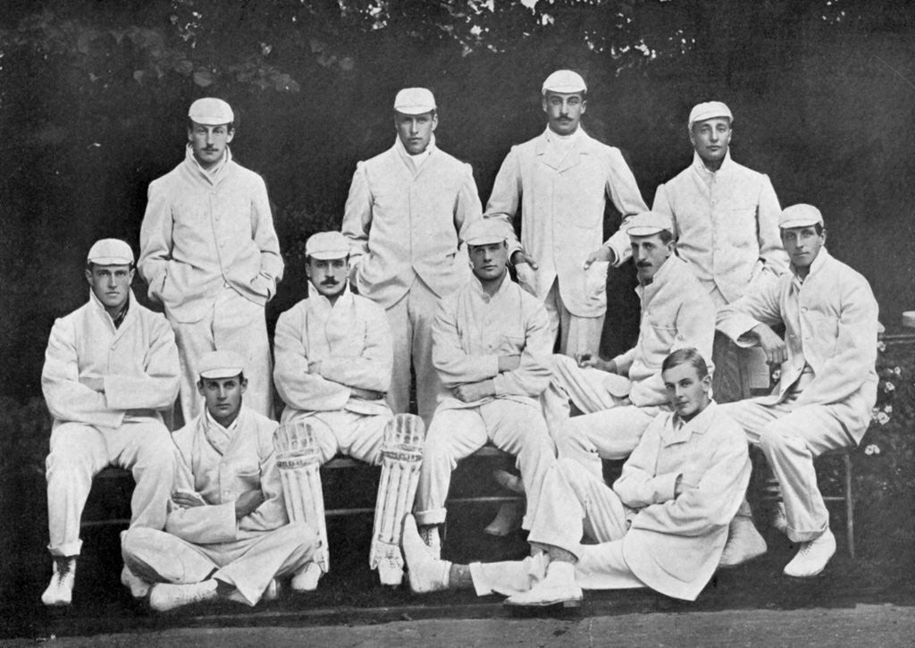 Detail of Cambridge University cricket XI by Stearn