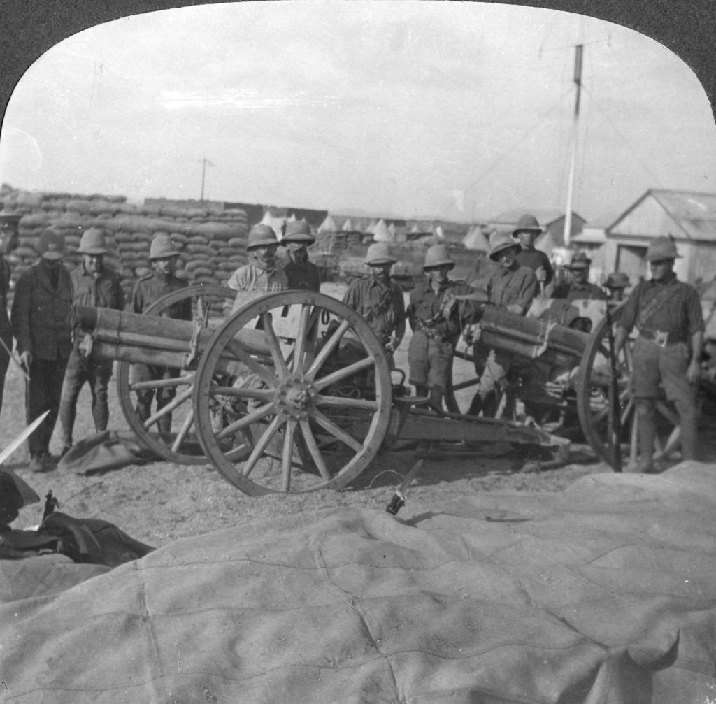 Detail of 'Spoils of war, gun and stores captured from the Turks, Palestine', World War I by Realistic Travels Publishers
