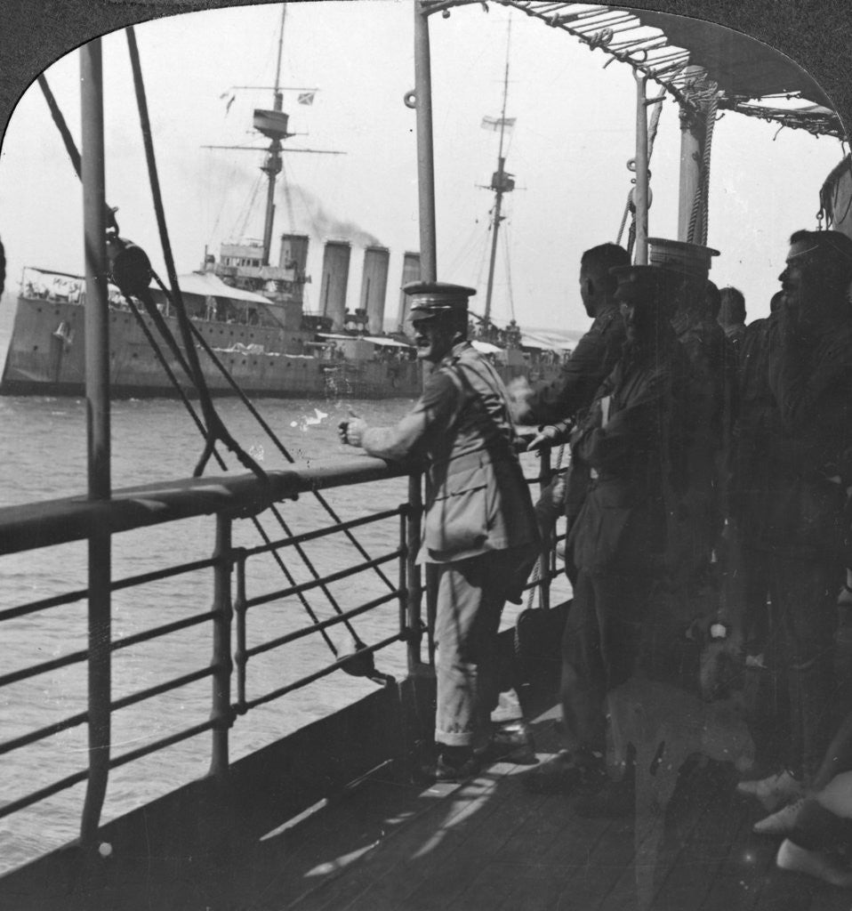 Detail of British troops on a troopship, World War I by Realistic Travels Publishers