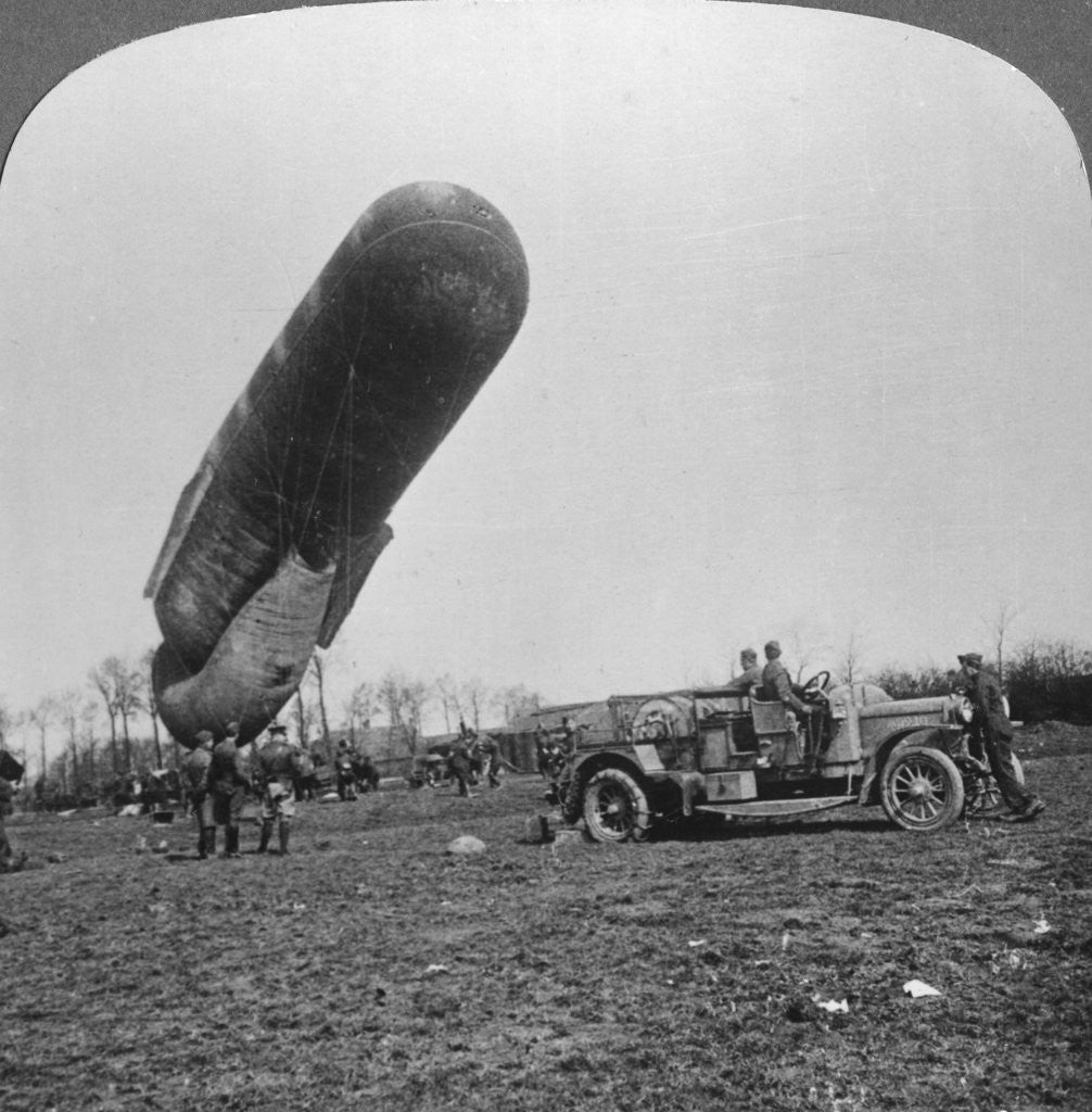 Detail of Observation balloon about to ascend, World War I by Realistic Travels Publishers