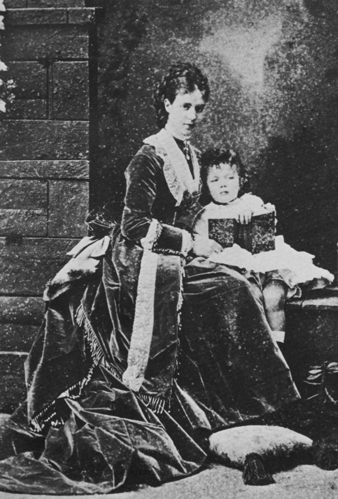 Detail of Tsarina Maria Feodorovna of Russia with Tsarevich Nicholas, c1873 by Unknown