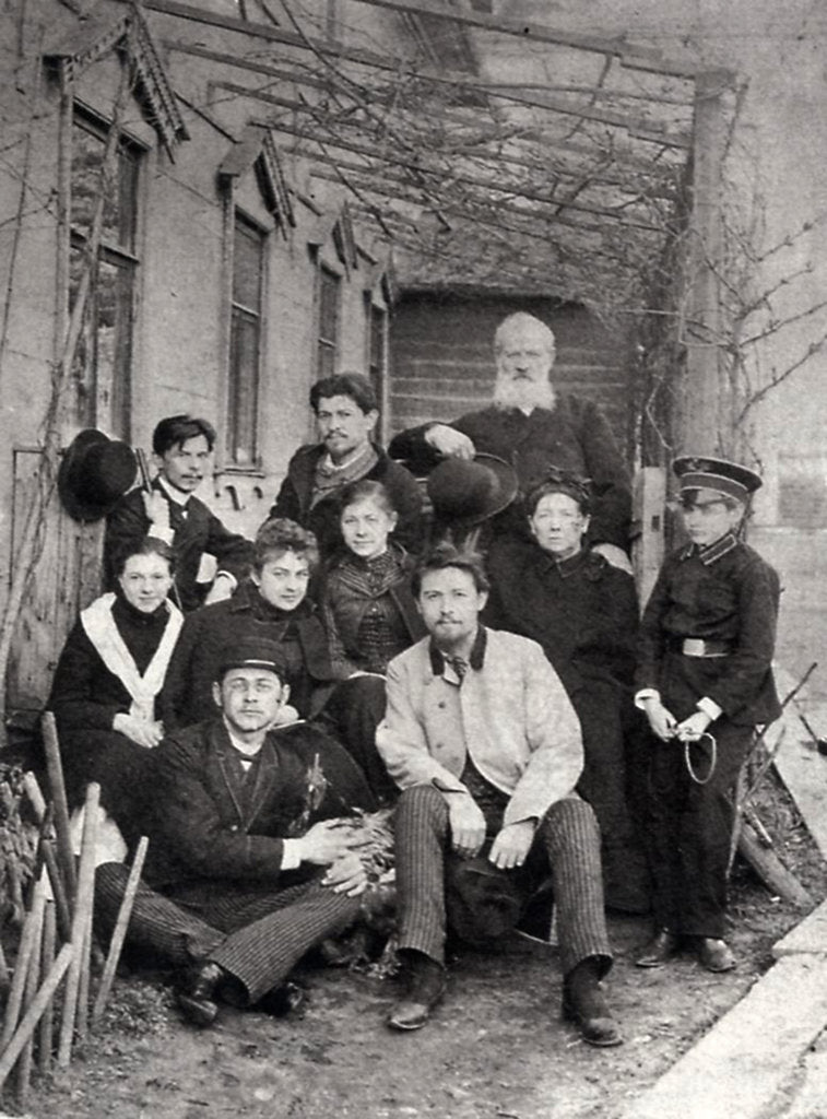 Detail of Russian author Anton Chekhov with family and friends, 1890 by Unknown