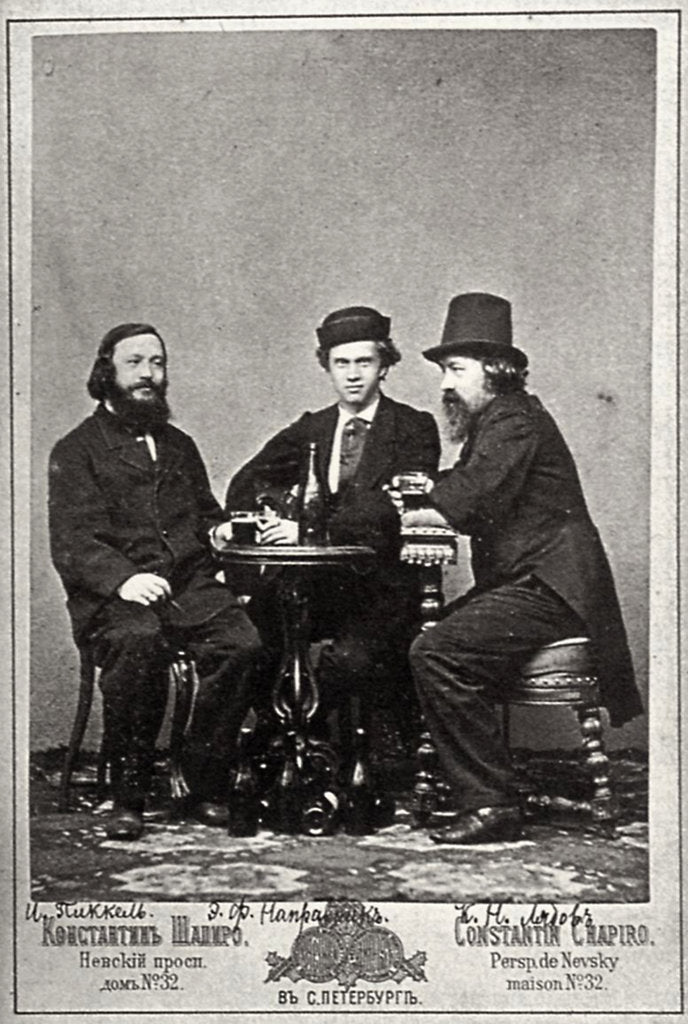 Detail of Violinist Johann Pickel with composers Eduard Nápravník and Anatoly Lyadov, 19th century by Unknown