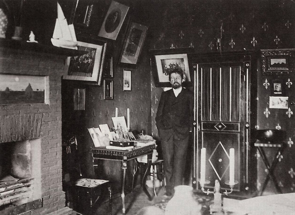Detail of Russian author Anton Chekhov in his studio, Yalta, Crimea, Russia, 1901 by Leonid Sredin