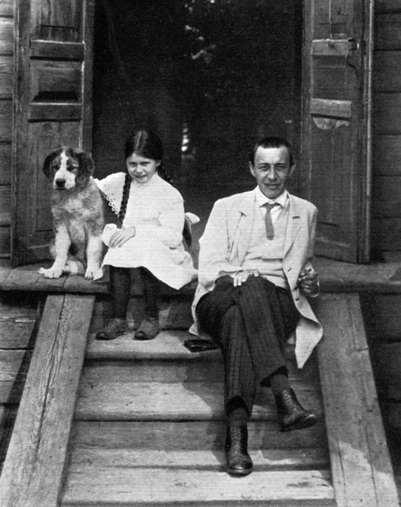 Detail of Sergei Rachmaninov, Russian composer, pianist and conductor, Ivanovka, Russia, 1913 by Unknown