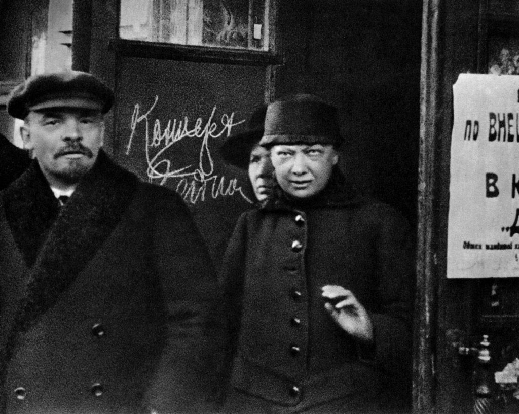 Detail of Russian Bolshevik leader Vladimir Lenin and his wife, Nadezhda Krupskaya, Russia, 1922 by Unknown