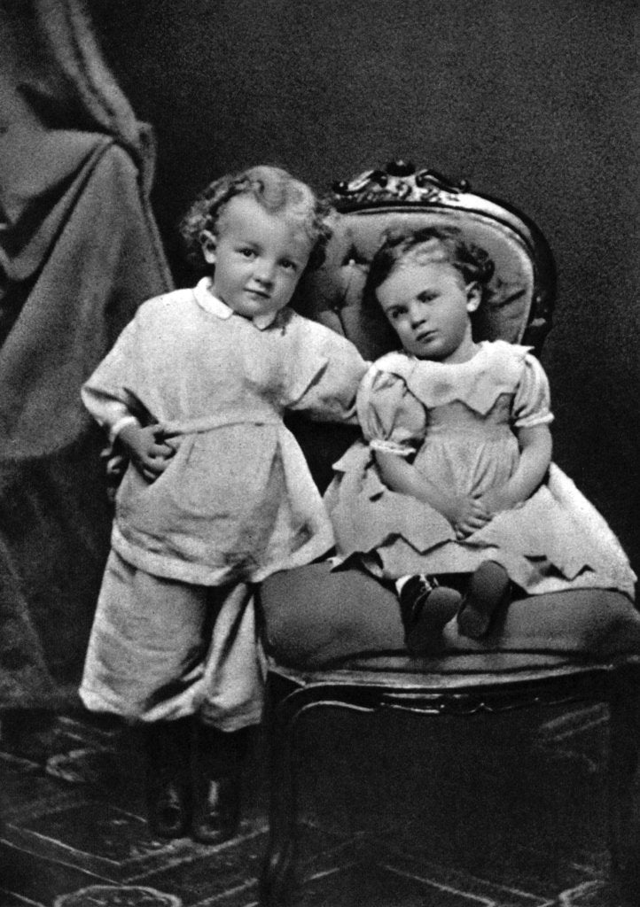 Detail of Vladimir Ilich Lenin, Russian Bolshevik revolutionary leader, aged 4, with his sister Olga, 1874 by Unknown