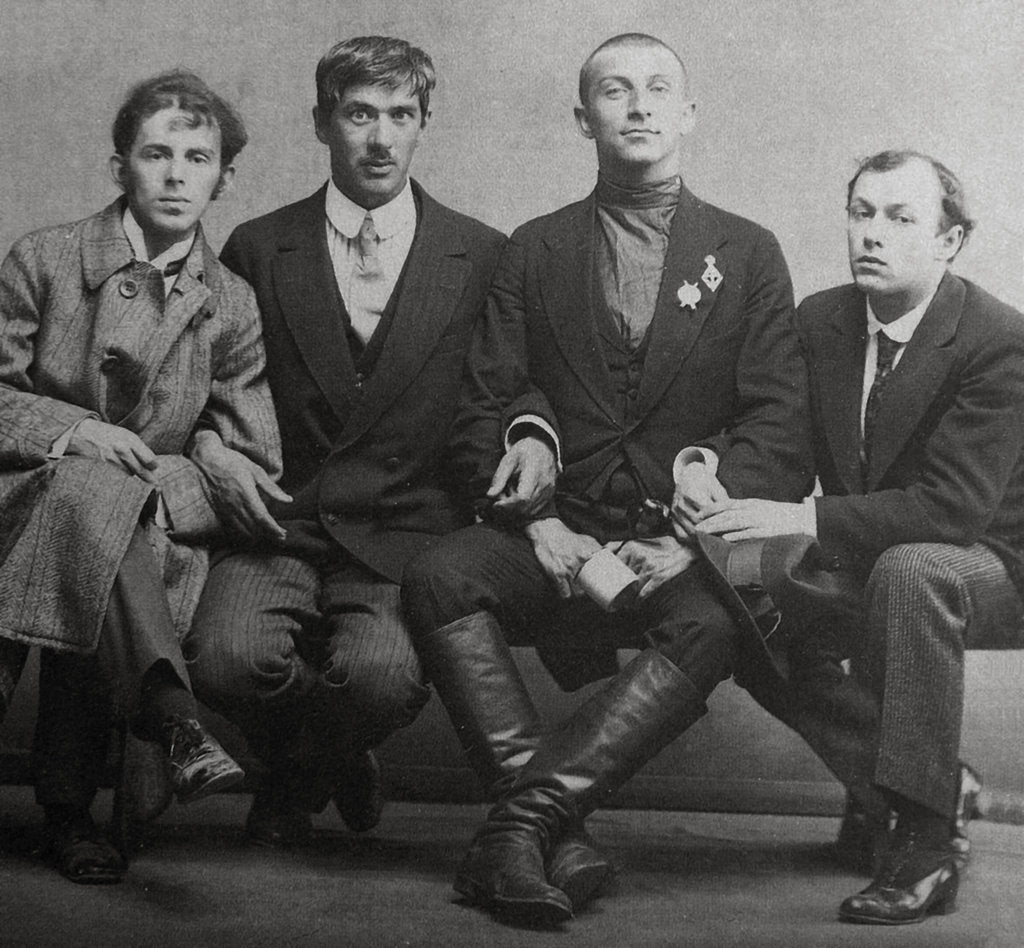 Detail of Osip Mandelstam, Korney Chukovsky, Benedikt Livshits and Yury Annenkov, 1914 by Karl Karlovich Bulla