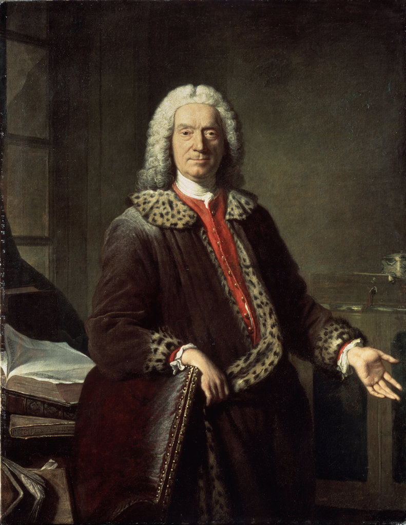 Detail of Portrait of the poet and tragedian Prosper Jolyot de Crébillon, 1746 by Jacques-Andre-Joseph Aved