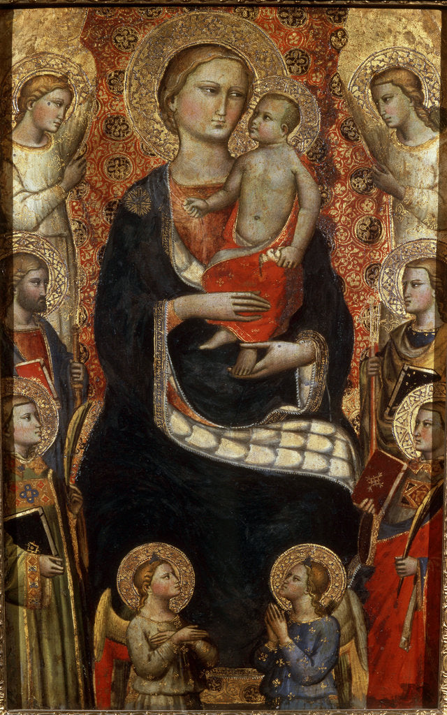 Detail of Madonna with Child, Saints and Angels, late 14th or early 15th century by Niccolo di Pietro Gerini