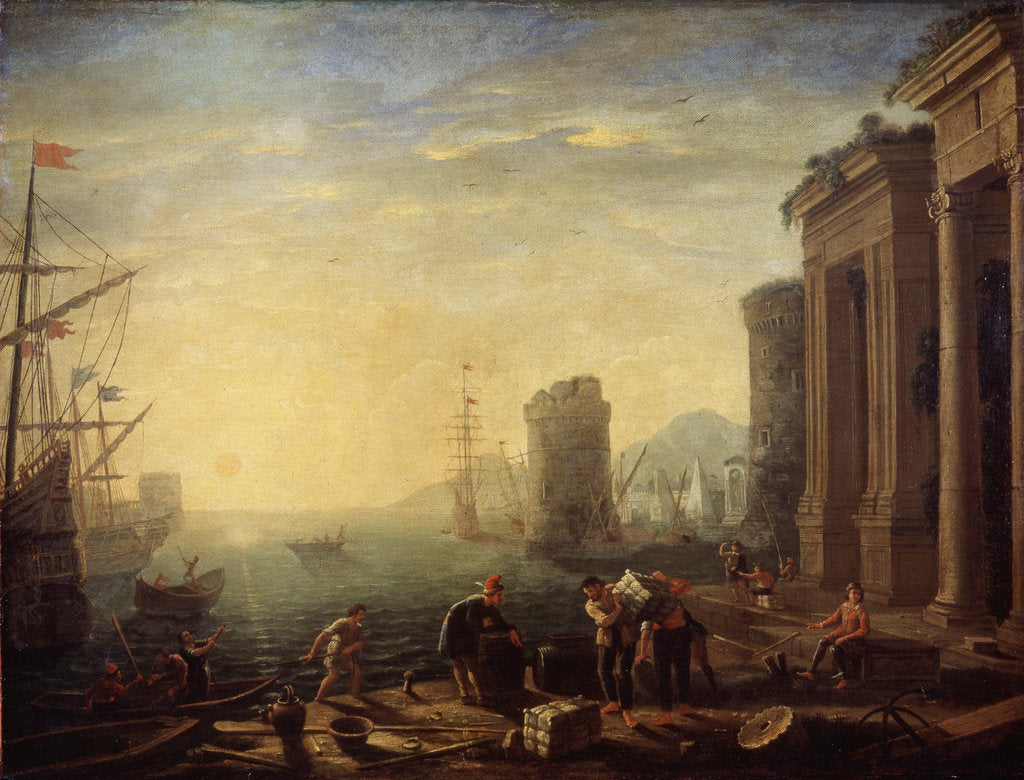 Detail of Morning in the Harbour, 1630s by Claude Lorrain
