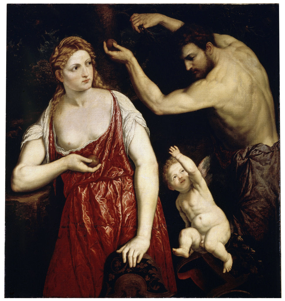 Detail of Venus and Mars with Cupid, 1550s by Paris Bordone