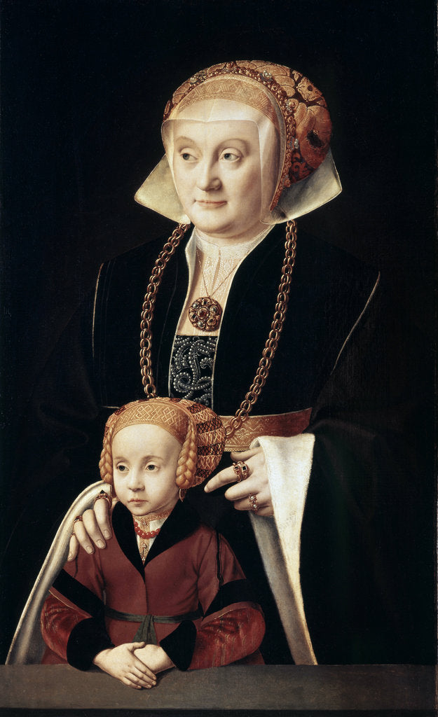 Detail of Portrait of a Lady with Daughter, c1530s-c1540s. by Bartholomaeus Bruyn the Elder