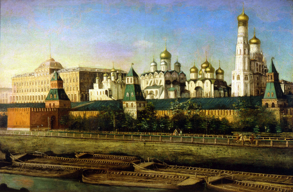 Detail of View of the Moscow Kremlin, 19th century by Nikolai Podklyuchnikov