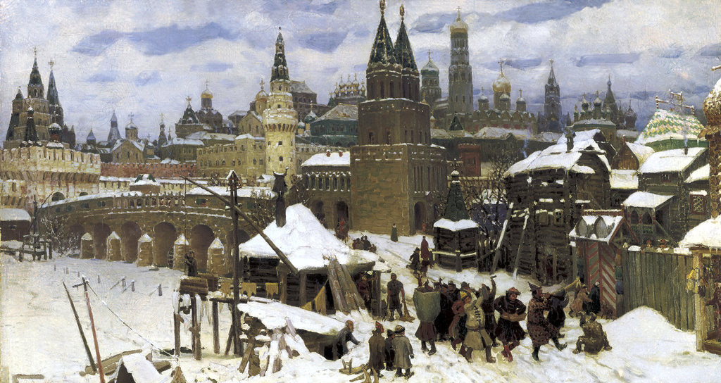 Detail of Moscow in the 17th century. The All Saints Bridge, 1901 by Apollinary Vasnetsov