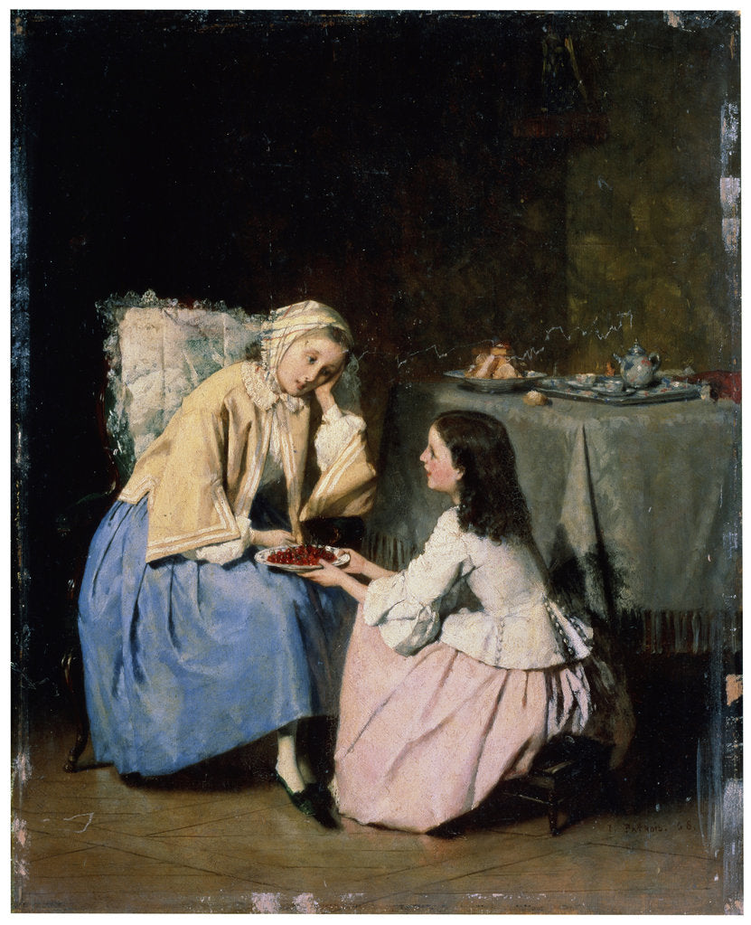 Detail of At the Sick Friend, 19th century by Isidore Patrois