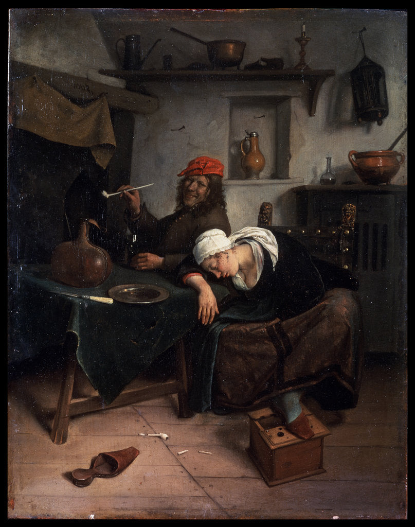Detail of The Idlers, c1660. by Jan Steen