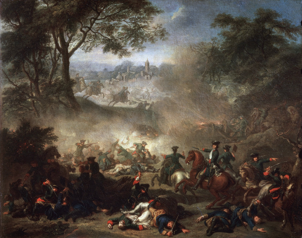Detail of The Battle of Lesnaya, 1717. by Jean-Marc Nattier