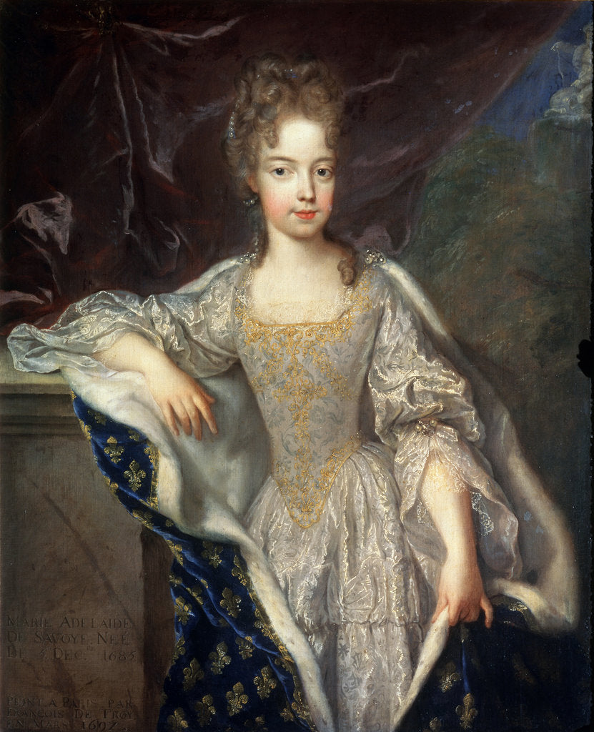 Detail of Portrait of Marie-Adelaide of Savoy, 1697 by François de Troy