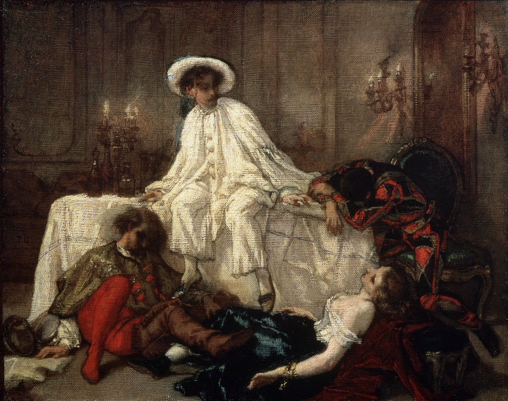 Detail of After the Masquerade, 1850s. by Thomas Couture