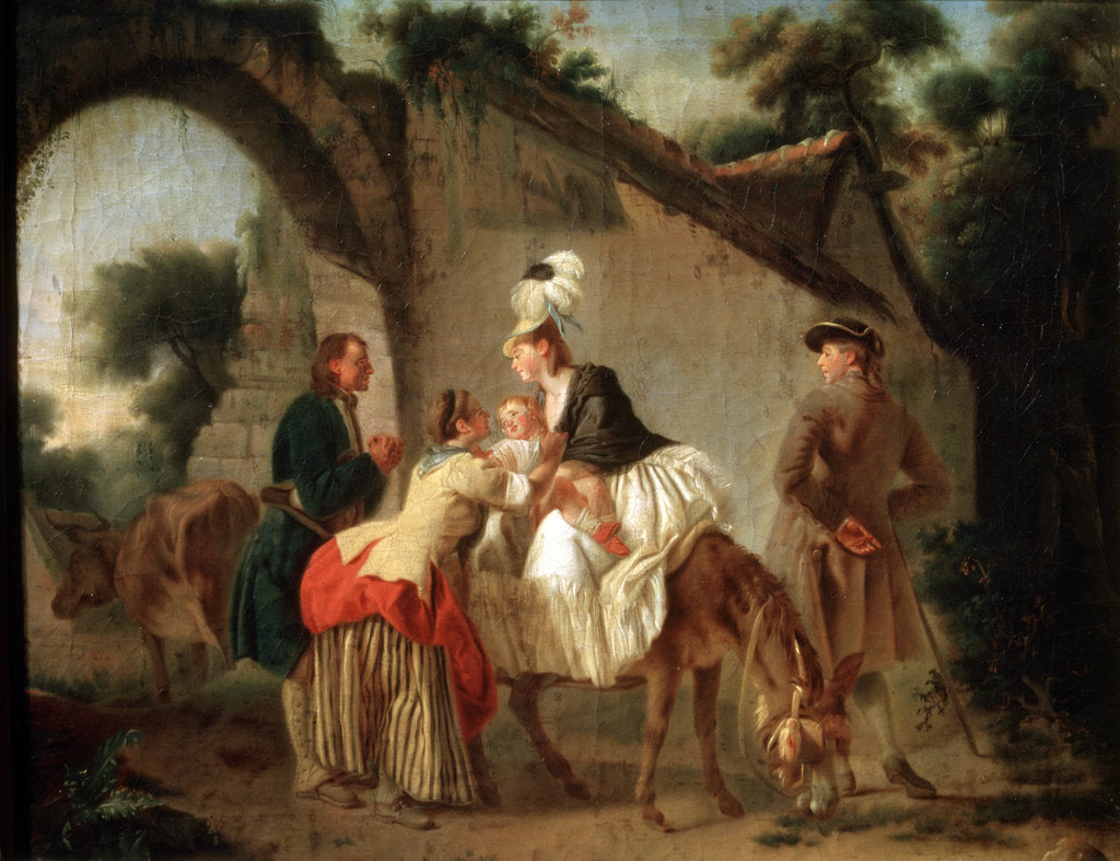 Detail of Farewell to the Wet Nurse, 1777. by Etienne Aubry