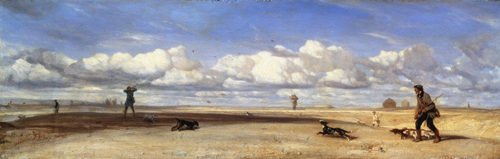 Detail of Duck Hunters, 1843. by Alexandre Gabriel Decamps