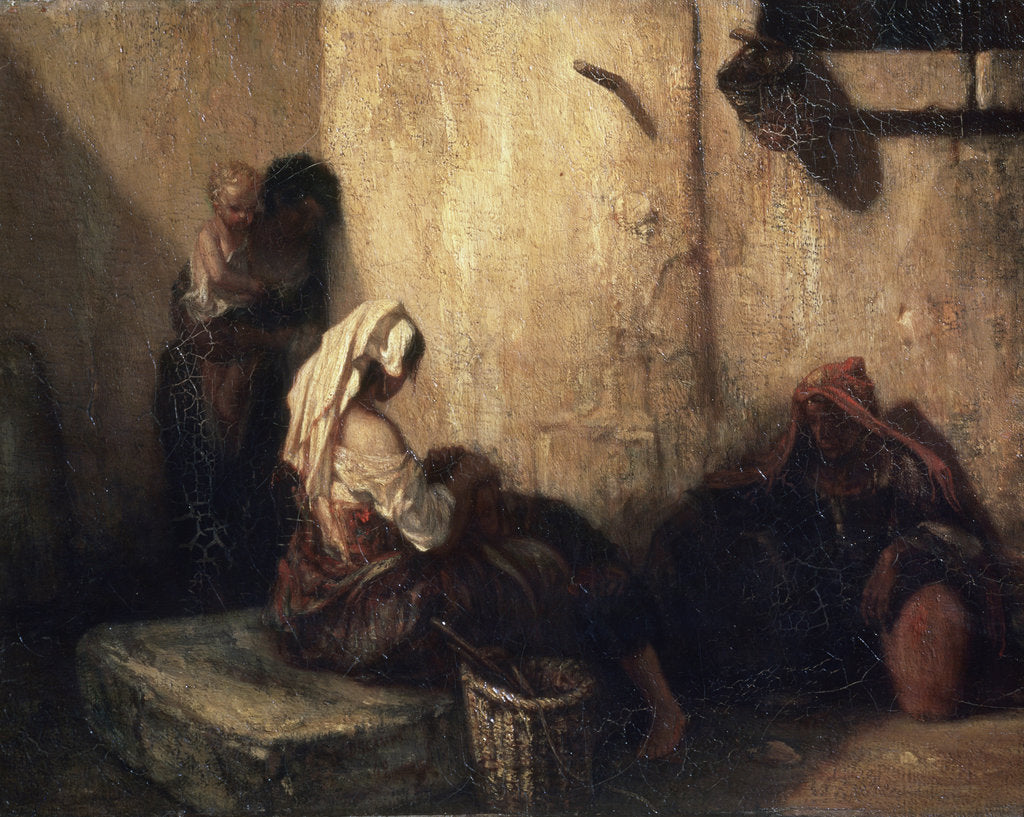 Detail of Italian Street Scene, 1849. by Alexandre Gabriel Decamps