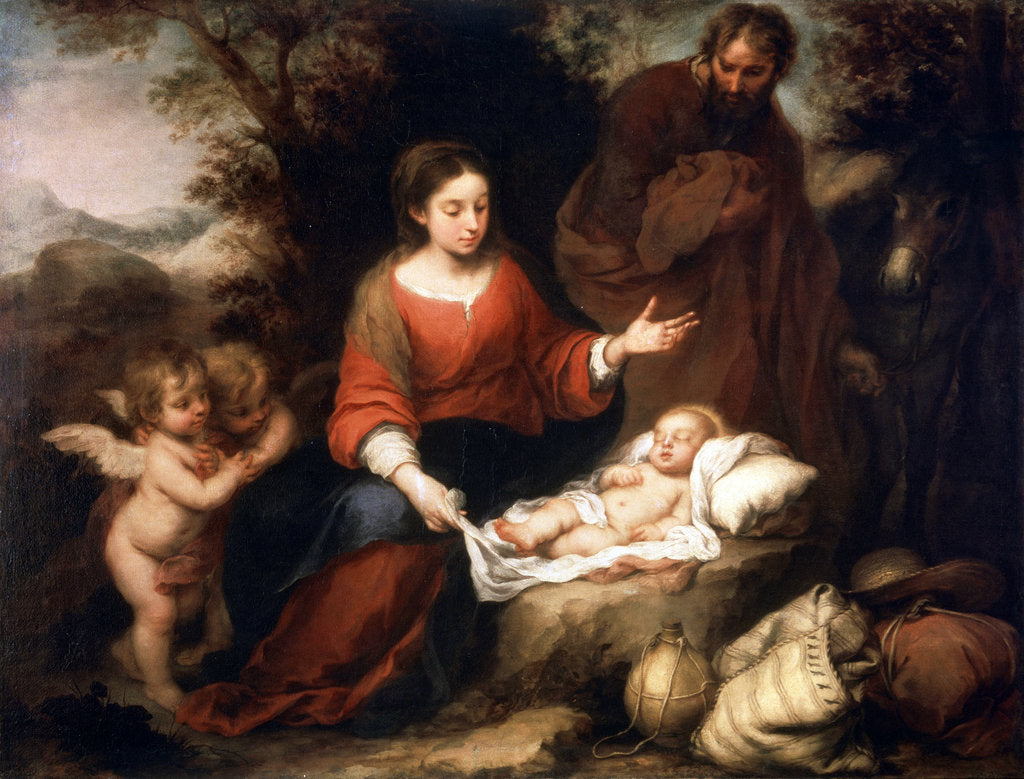Detail of Rest on the Flight into Egypt, c1665 by Bartolomé Esteban Murillo