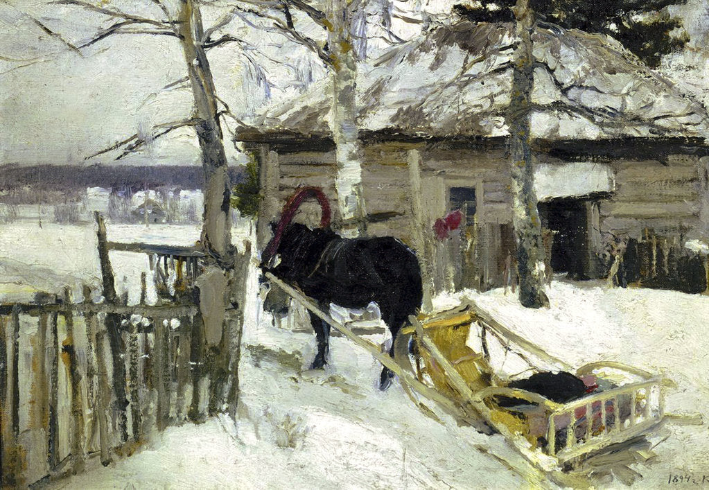 Detail of Winter, 1894. by Konstantin Korovin