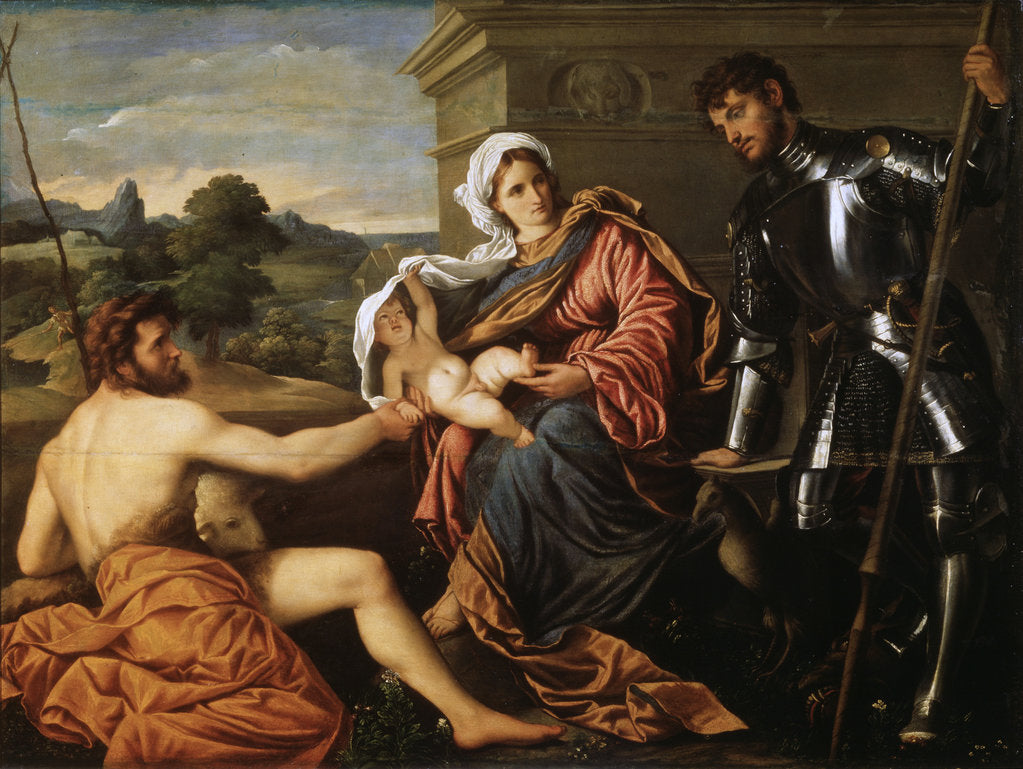 Detail of Madonna and Child, Saint John the Baptist and Saint George, early 1530s by Paris Bordone