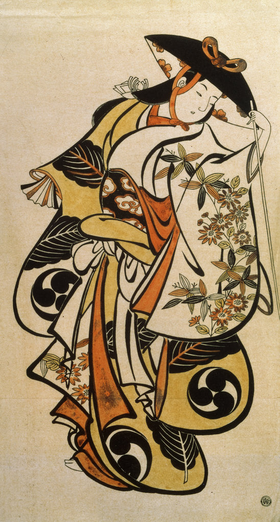 Detail of Male Actor Playing a Woman, c1704-c1711 by Torii Kiyonobu I