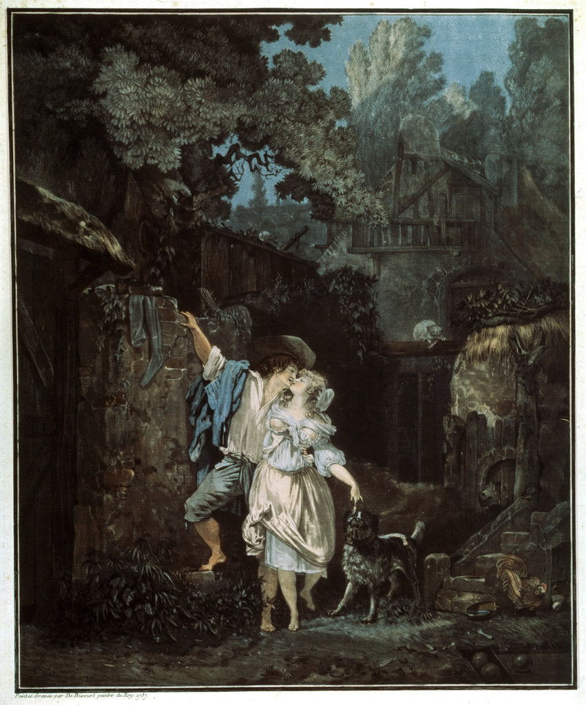 Detail of Morning Farewell, 1787 by Philibert Louis Debucourt