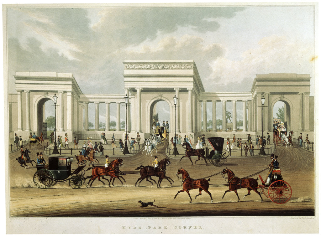 Detail of Hyde Park Corner, 1828 by Richard Rosenberg