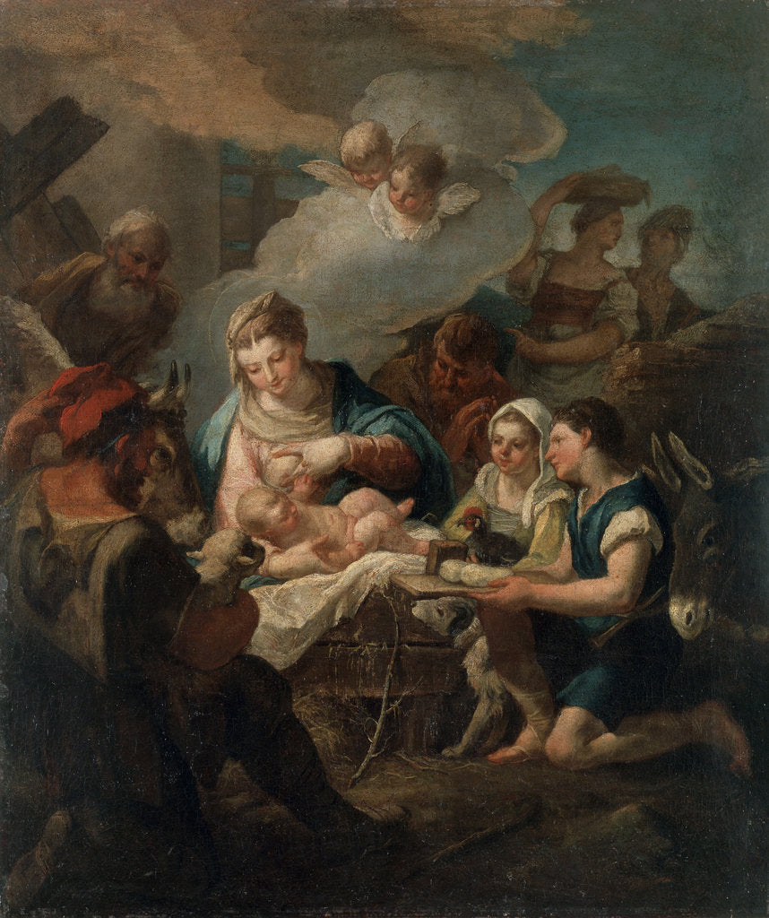 Detail of The Adoration of the Christ Child, 18th century by Nicola Grassi