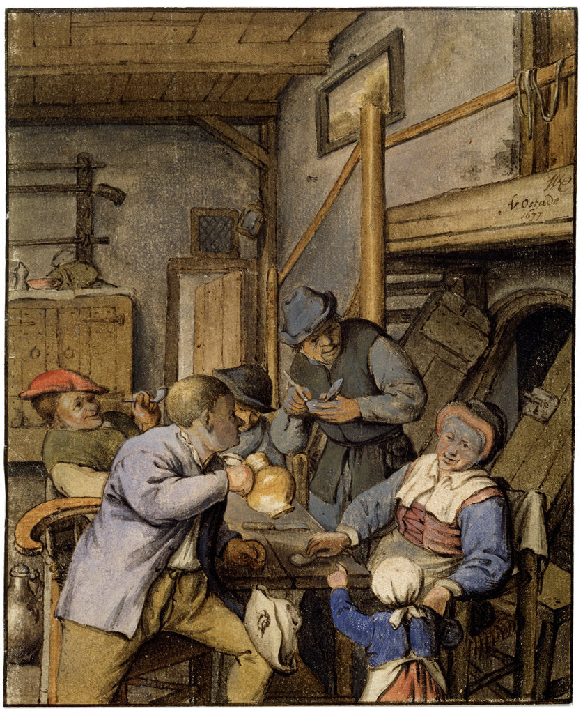 Detail of In a Tavern, 1677. by Adriaen van Ostade