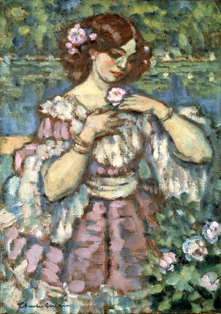Detail of Girl With a Rose, 1901 by Anonymous