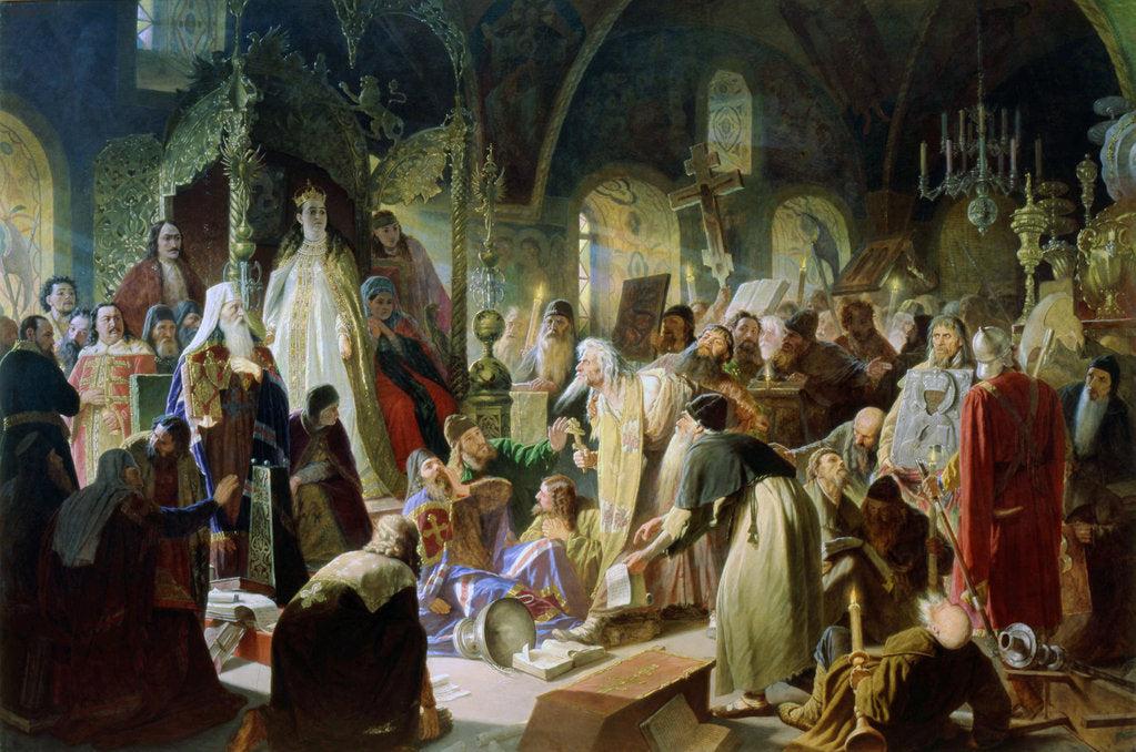 Detail of Old Believer Priest Nikita Pustosviat. Dispute on the Confession of Faith, 1880-1881 by Anonymous