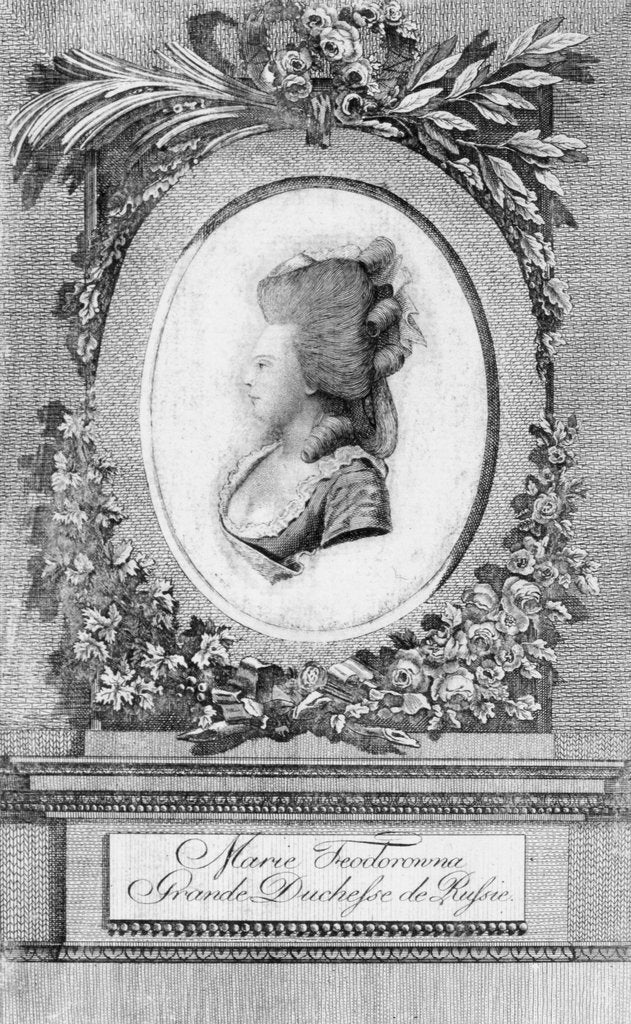 Detail of Portrait of Grand Duchess Maria Feodorovna (Sophie Dorothea of Württemberg), 1781 by Anonymous