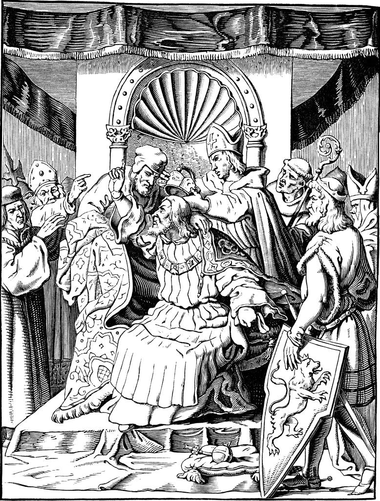 Detail of The abdication of Emperor Henry IV in Ingelheim, 1840 by Anonymous