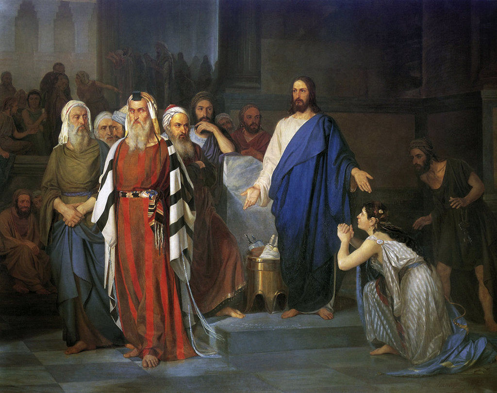 Detail of Christ and a Sinner, 1879 by Anonymous