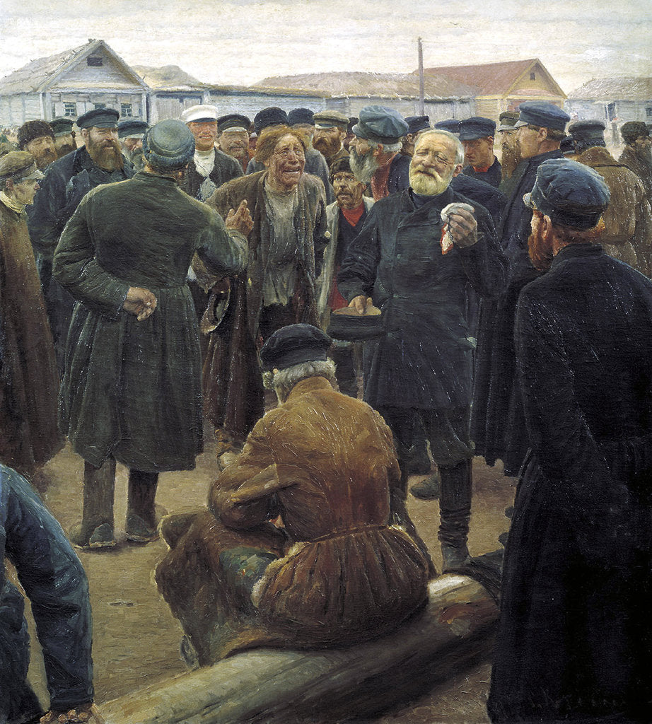 Detail of At the country community meeting, 1893 by Anonymous