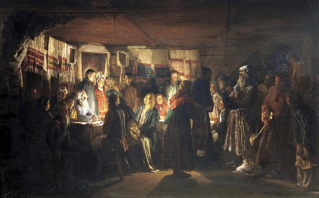 A Sorcerer comes to a peasant wedding, 1875 by Anonymous